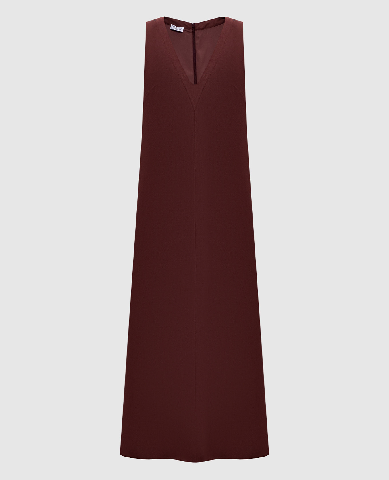 Burgundy dress with linen