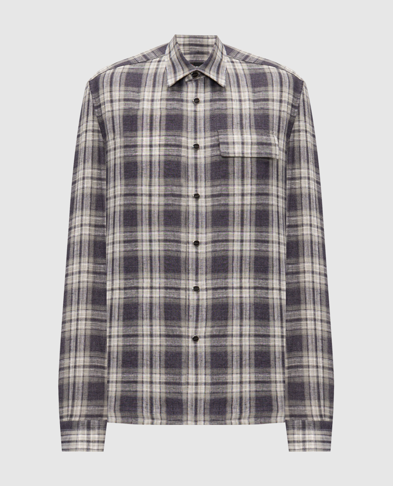 

Checked linen shirt Kiton, Blue