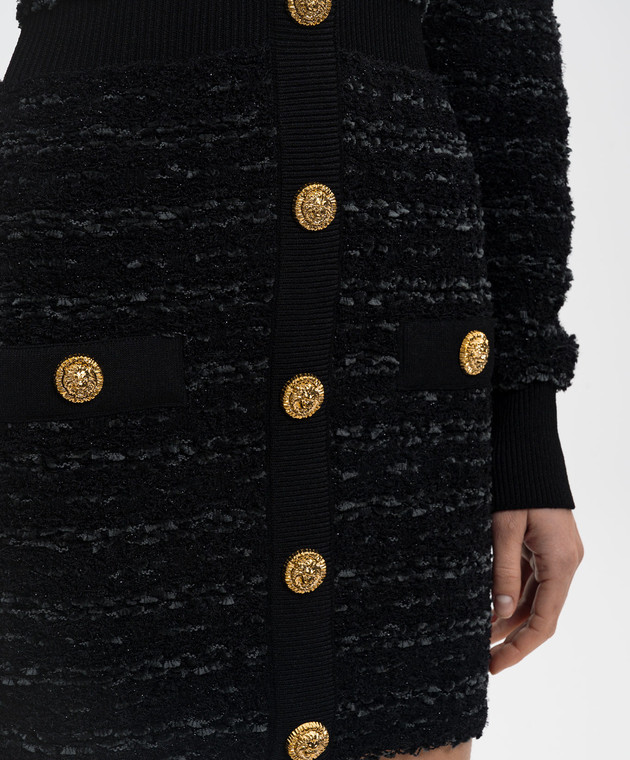 Balmain - Black tweed dress with accent shoulders FF0R8890KJ16 - shop with Hungary delivery at Symbol Balmain - Black tweed dress with accent shoulders FF0R8890KJ16 - shop with Hungary delivery at Symbol