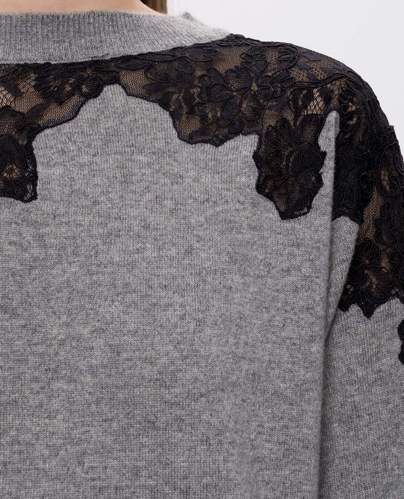 Gray cashmere jumper with lace Simkhai 5
