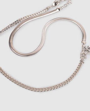 Off-White Silver chain with emblem OMOB15XC99MET001