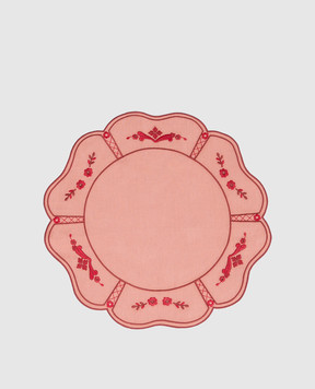 Los Encajeros Pink table mat with embroidery PLACEMATORIENTE