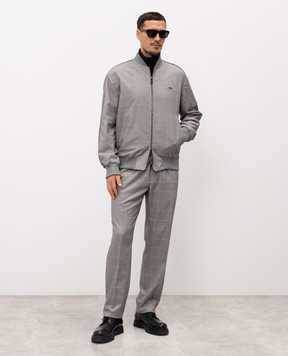 Iceberg Gray checkered bomber jacket O0105239