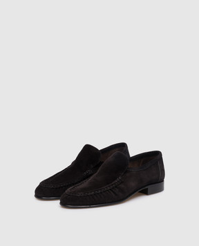 The Row Black suede loafers Two F1923L805