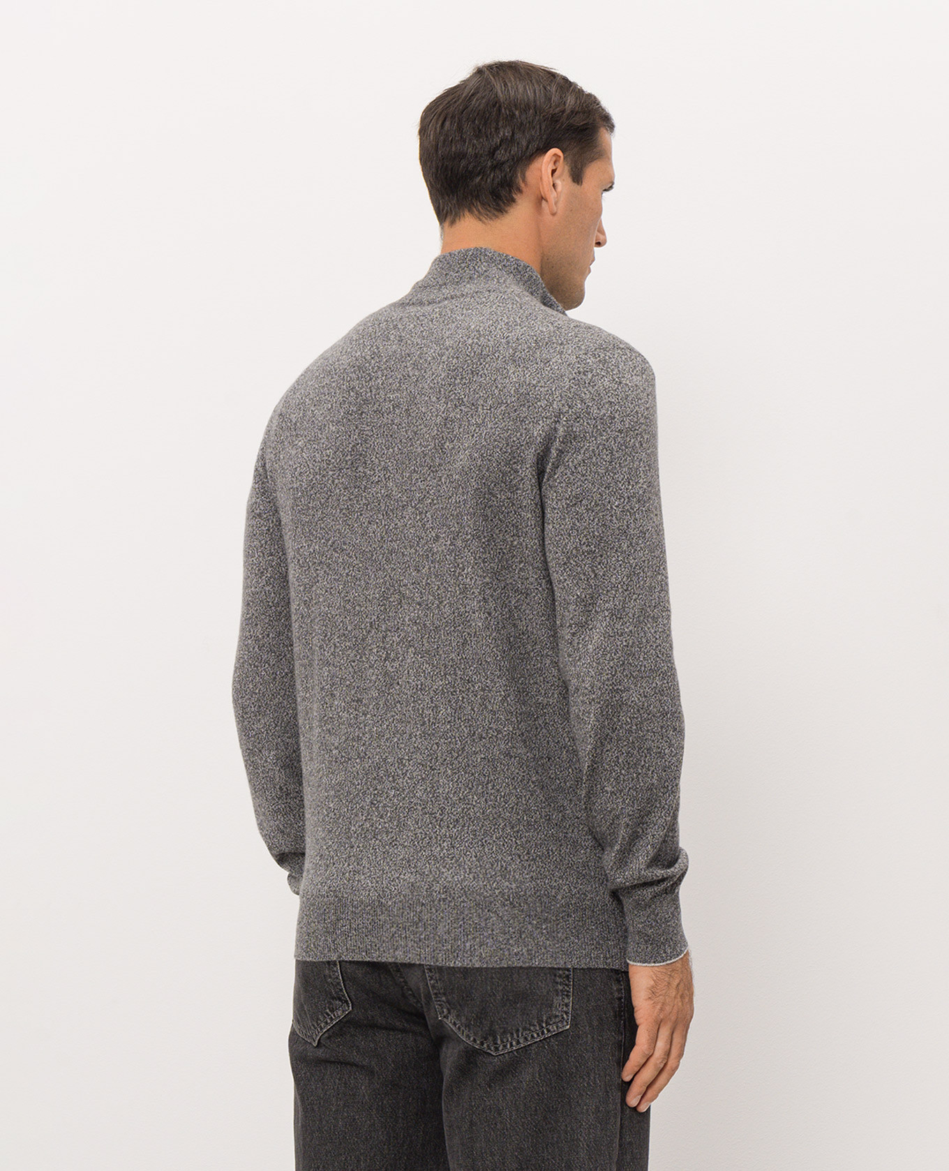 Gray cashmere jumper with zipper Brunello Cucinelli 4
