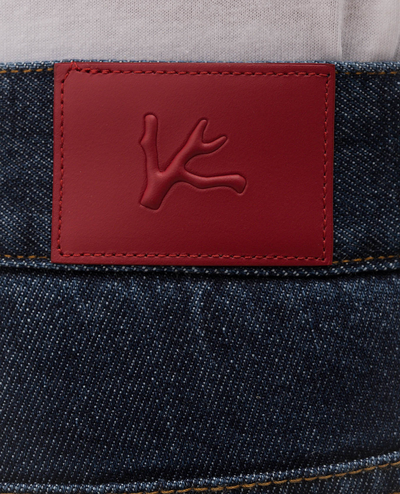Blue jeans with logo patch ISAIA 4