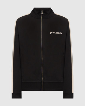 Palm Angels Black sports jacket with logo embroidery PAMBD001FB001