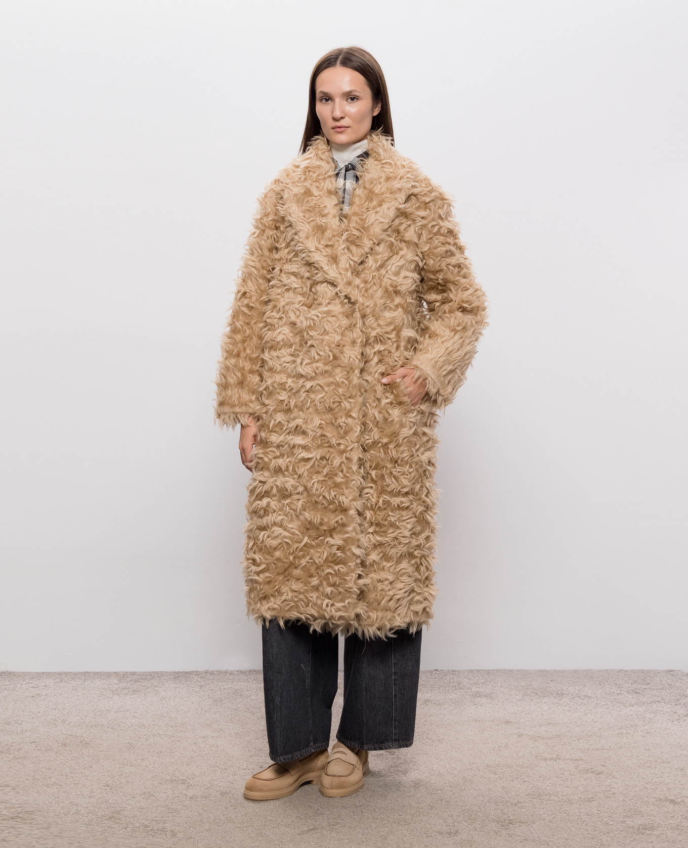 Beige coat with wool Peserico 3