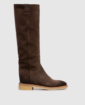 Santoni Brown suede boots with logo WSHP71816PARNHSY