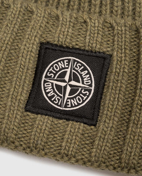Stone Island Children's green hat with wool and cashmere L2S16N100003S00M3