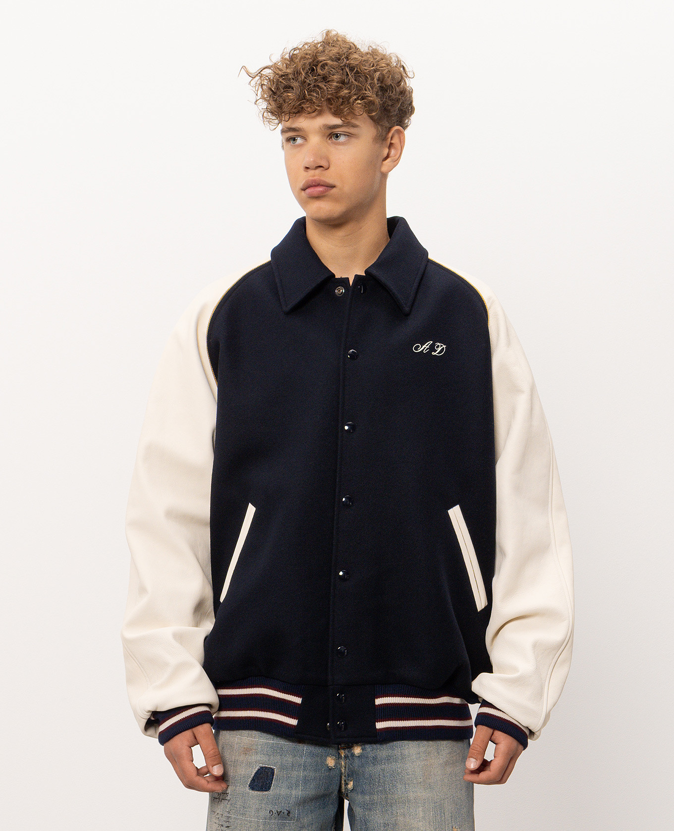 Blue Sten combination jacket Ann Demeulemeester 3