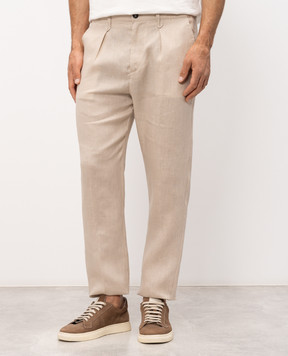 Officina 36 Beige Rapallo linen pants 0272808723