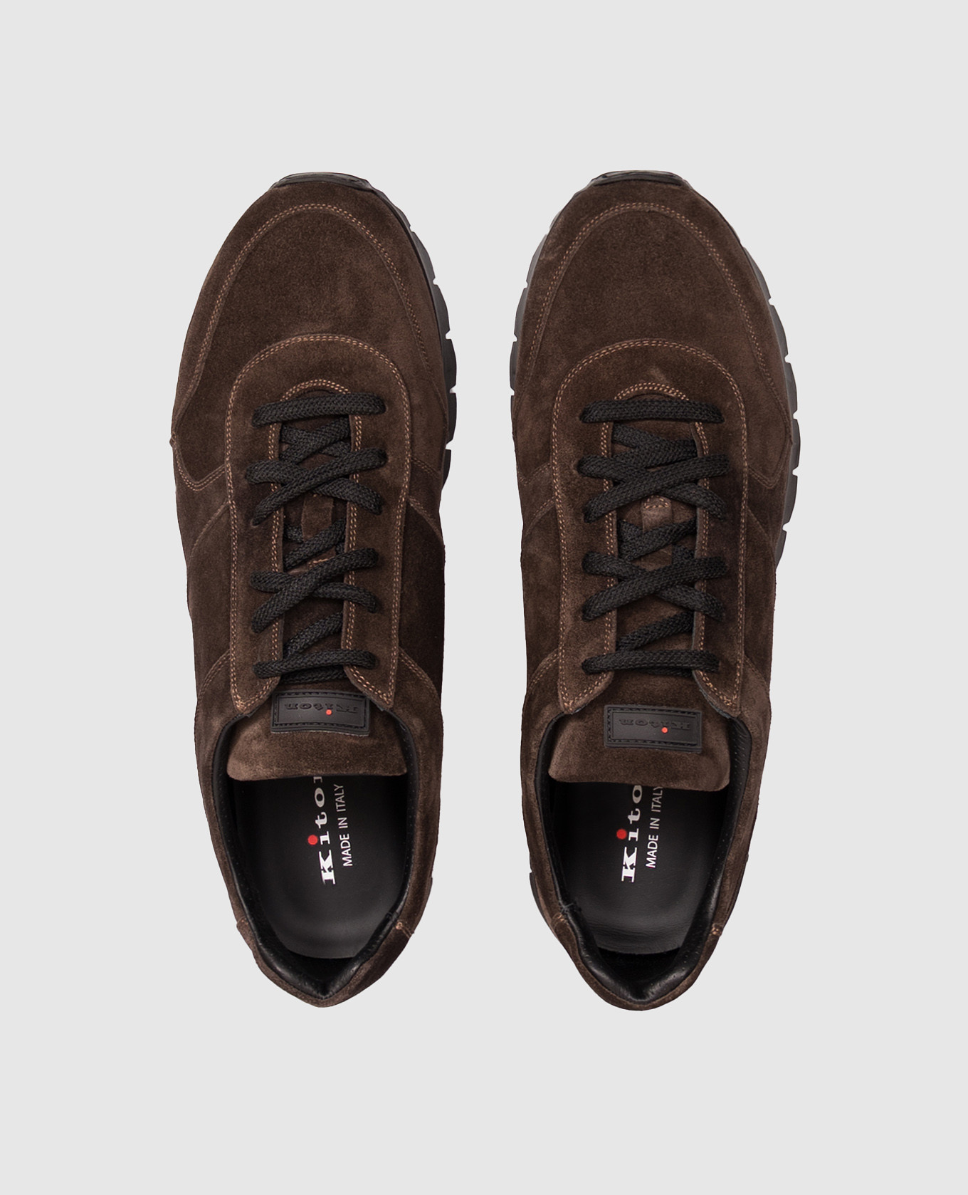 Brown suede sneakers Kiton 4