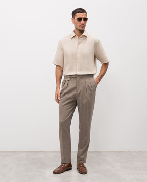 Agnona Beige linen shirt TD09U5YU3049