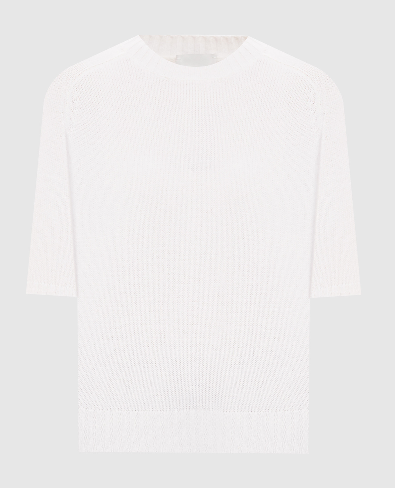 Ivory cashmere short-sleeved sweater