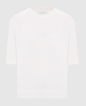 Allude Ivory cashmere short-sleeved sweater 26511152