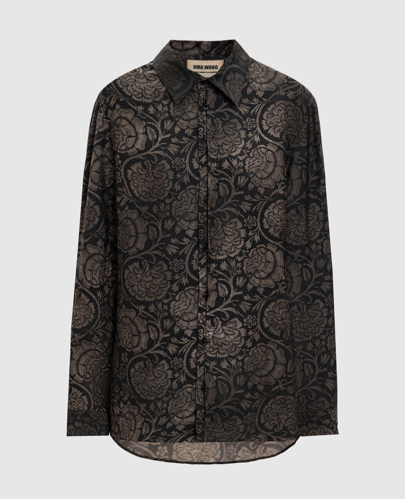 

Black Tab shirt with floral print UMA WANG