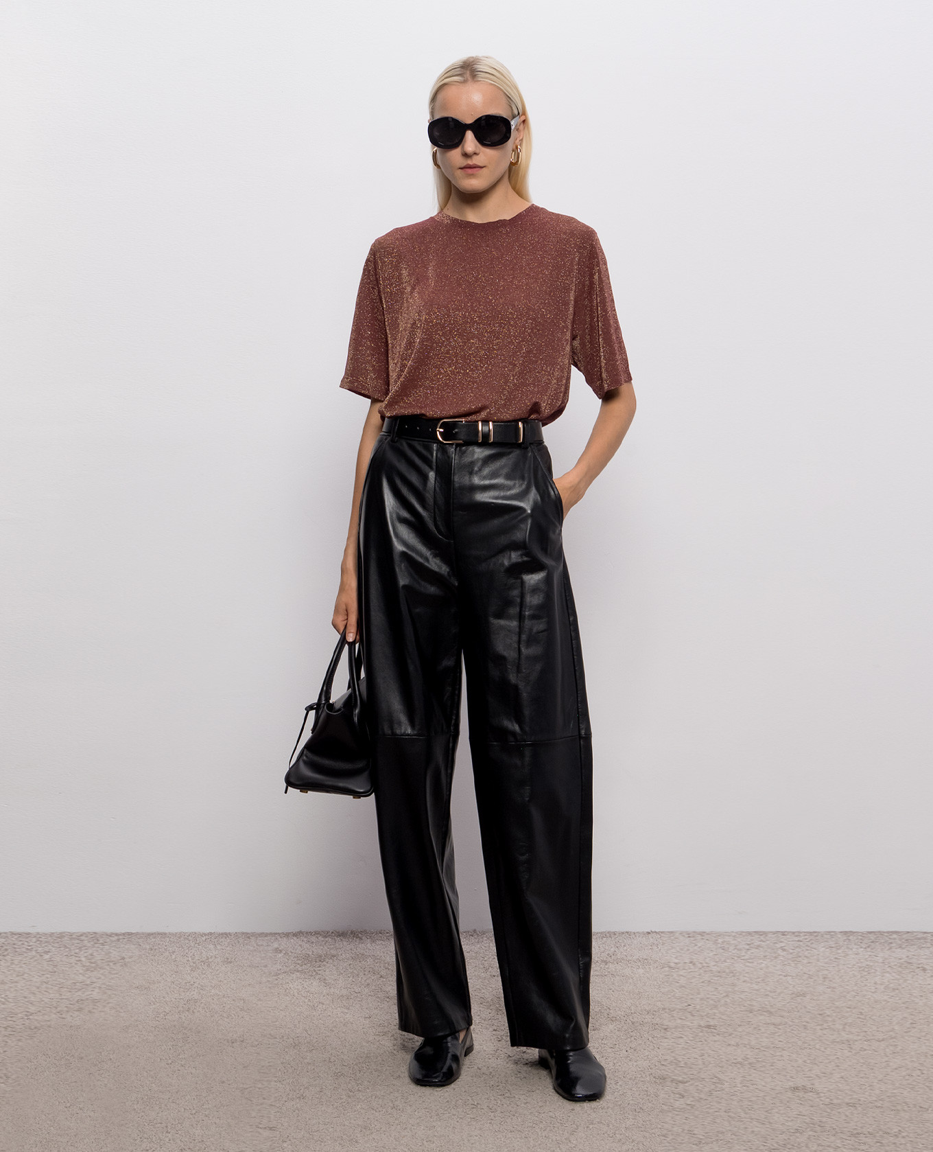 Iora brown lurex t-shirt