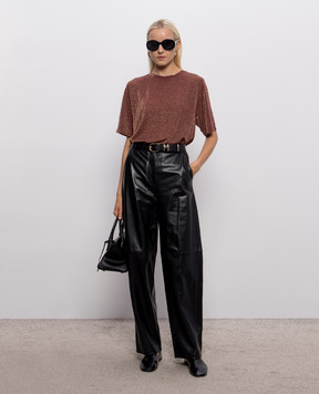 Momoni Iora brown lurex t-shirt MOTS00156MO