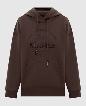 Max Mara ANDREA brown hoodie with logo embroidery SMMANDREA