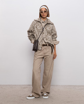 Brunello Cucinelli Beige jeans with a patch MP095P5565