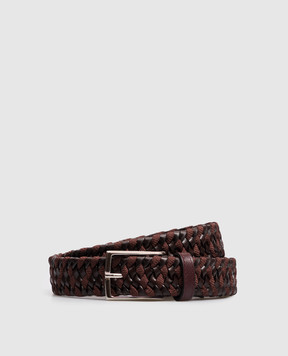 ISAIA Brown combination braided belt FB0074PLF65