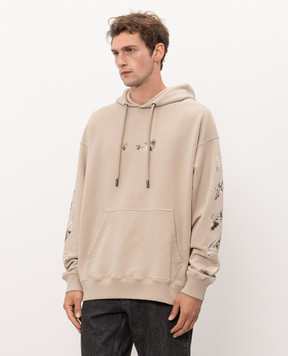 Off-White Beige Spices Arrow hoodie 44MBB085F26F004