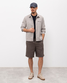 Peserico Gray linen and wool jacket R5226905814