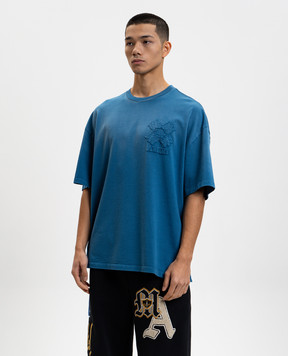 AMIRI Blue T-shirt with logo and emblem AMTOJR1029