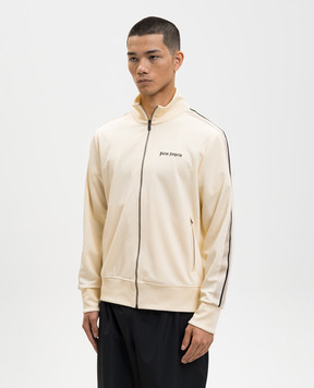 Palm Angels Ivory sports jacket with logo embroidery PMBD058S26FAB001