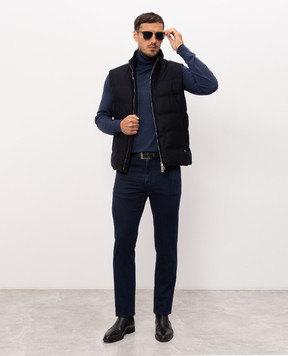 Stefano Ricci Blue wool and cashmere down vest MDJ63002105803
