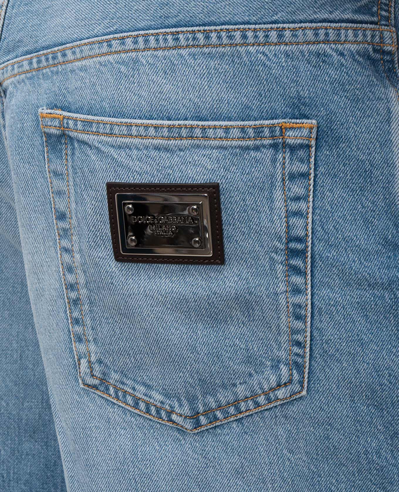 Blue denim shorts with logo patch Dolce&Gabbana 5