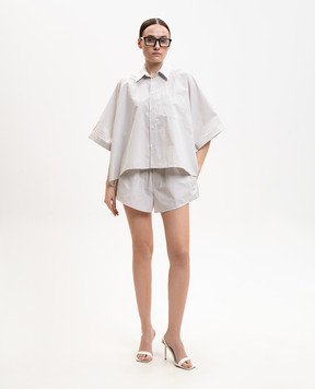 Maison Margiela MM6 White striped shorts with logo S52MU0134M35730