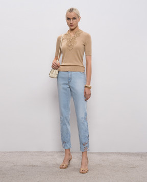 Ermanno Scervino Blue jeans with lace D487P300APTQW