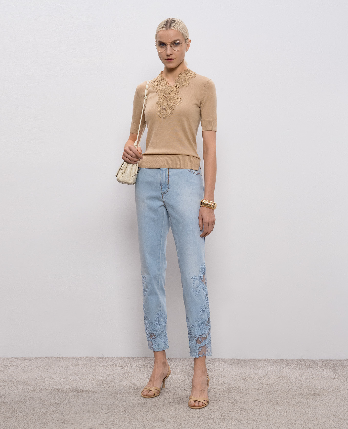 Blue jeans with lace Ermanno Scervino 2