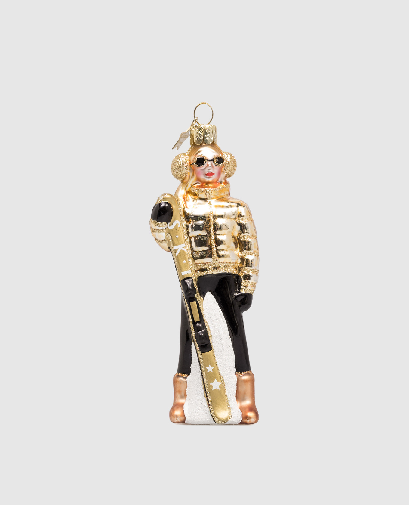 

Golden Christmas tree toy Ski lady Vondels
