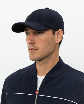 Cashmere&Whiskey Blue wool and cashmere cap 9925001