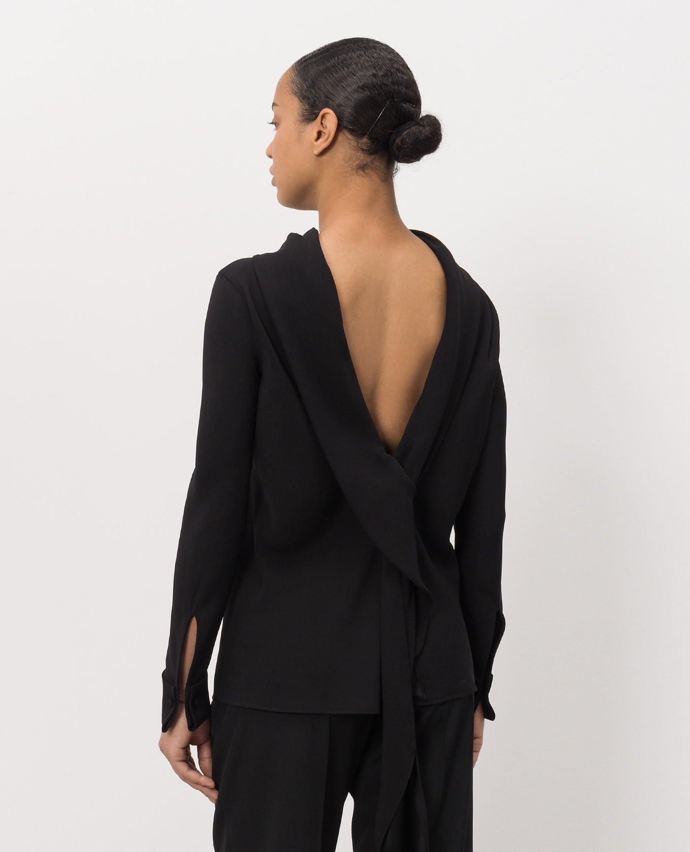 

Evo black blouse with open back The Row