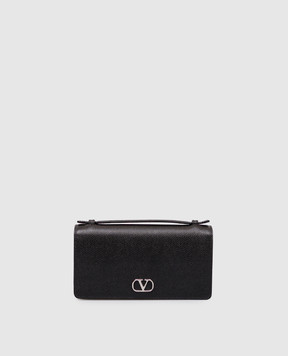 Valentino Black leather clutch VLogo 9W2P0AU1BKH