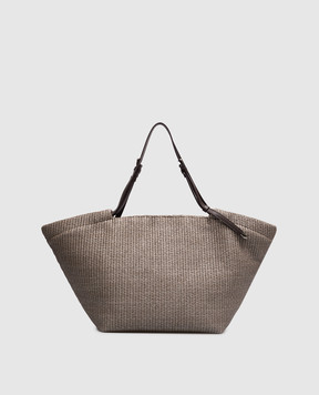 Brunello Cucinelli Gray raffia tote bag MB96D2794