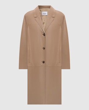 Yves Salomon Beige leather coat 26EYM20310APXX