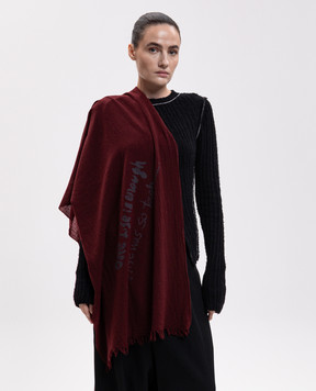 Y`S Yamamoto Burgundy wool scarf YVL01190