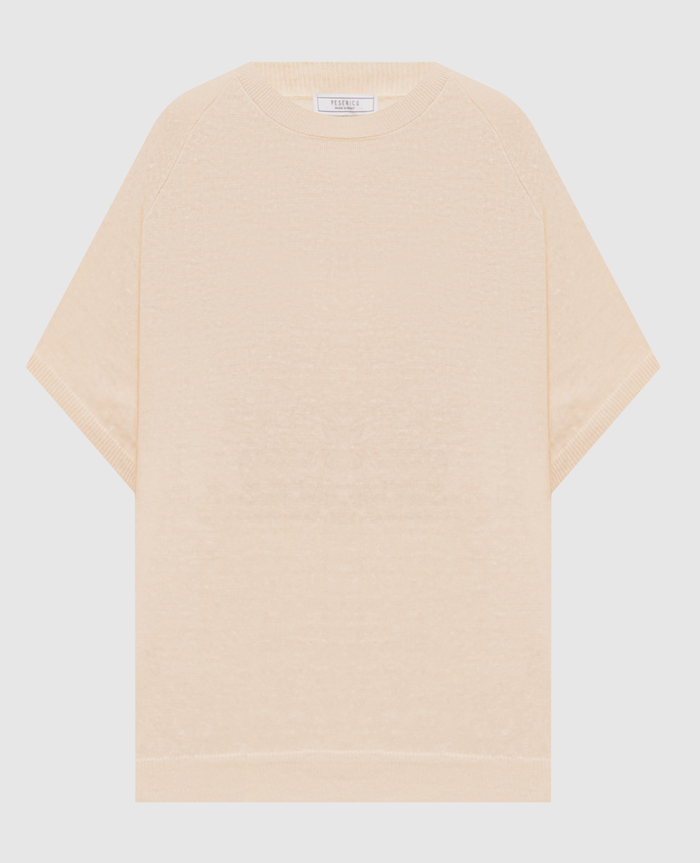 

Beige linen t-shirt with monil chain Peserico