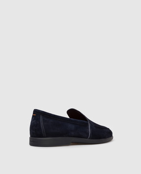 Santoni Blue suede loafers MGAG18829OOTSEAA