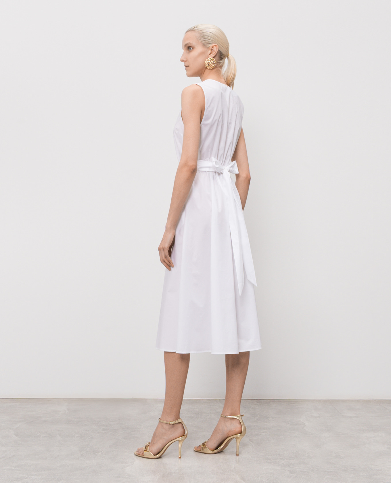 

White dress with metal logo Twinset
