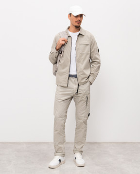C.P. Company Grey pants with logo patch MPA129A005991G