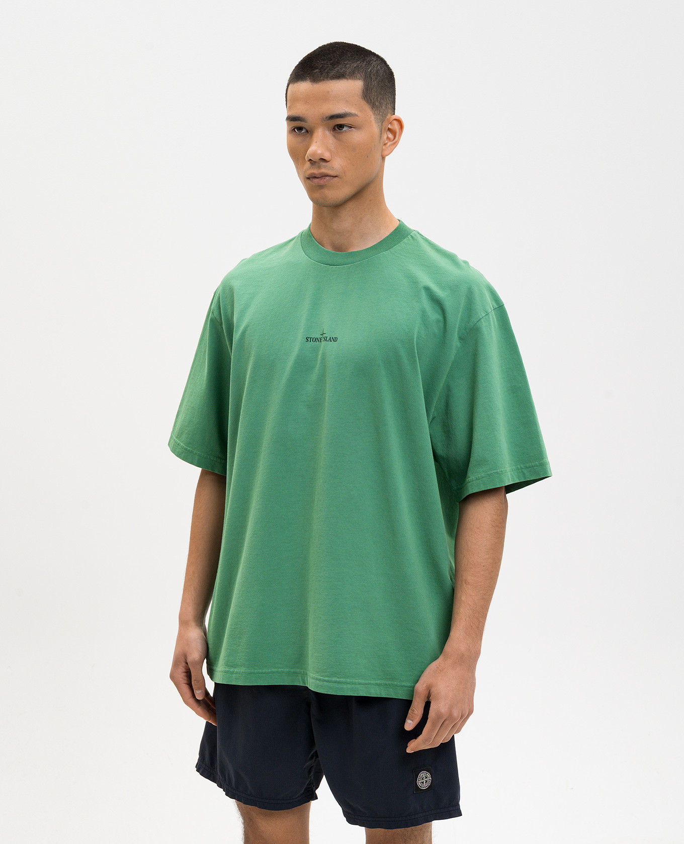 

Green t-shirt with logo print Stone Island