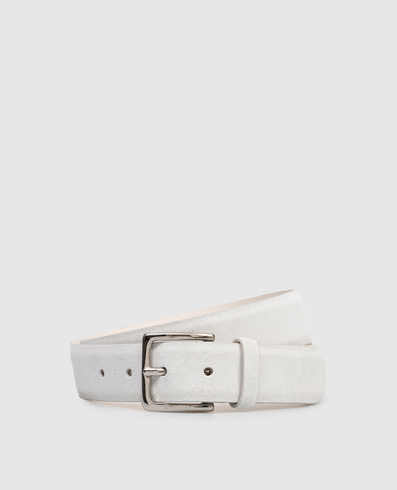White Amalfi suede belt