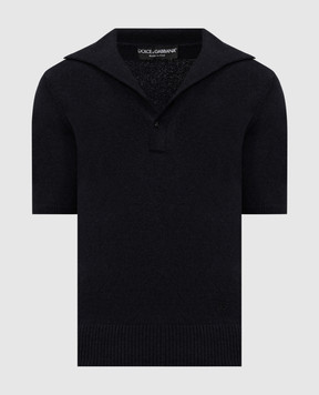 Dolce&Gabbana Black polo shirt with monogram embroidery GXZBHZJGMGX