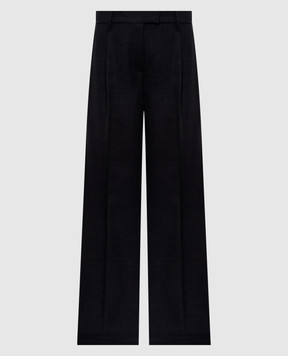 Brunello Cucinelli Gray wool pants with monil chain MG507P8884